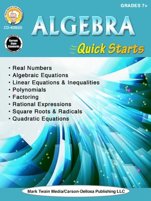 cover image of Algebra Quick Starts, Grades 7--12